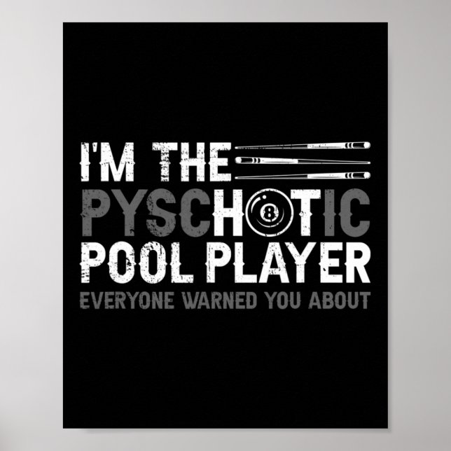 Poster Jogador De piscina E Soneca7 (Frente)