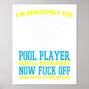 Poster Jogador De Piscina Engraçado E Bilhar