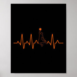Poster Jogador de pulsação de basquete Presente para Home