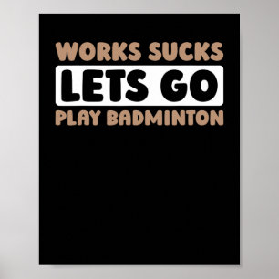 Poster Jogador de Racket do Tribunal de Badminton - Shutt