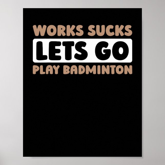 Poster Jogador de Racket do Tribunal de Badminton - Shutt (Frente)