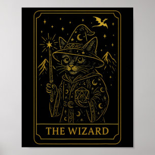 Poster Jogador de Rpg Feiticeiro D20 Dados Nerdy Geek Gat