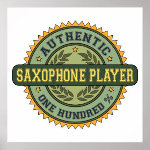 Póster Jogador de saxofone autêntico