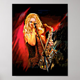 Póster Jogador de saxofone impetuoso