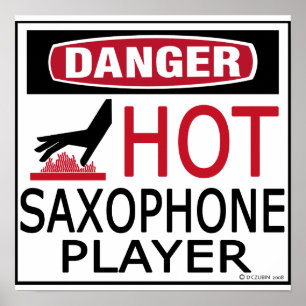 Poster Jogador de saxofone quente
