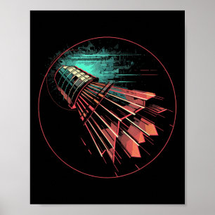 Poster Jogador de Shuttle Badminton Steampunk