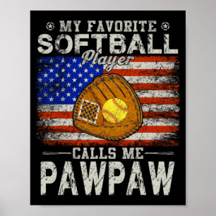 Poster Jogador de Softball Favorito Me Chama De Softball 