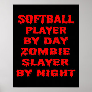 Póster Jogador de Softball por Dia Zombie Caçador por Noi