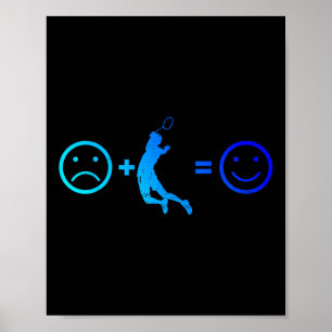 Poster Jogador de Squash Badminton Feminino Masculino Vol