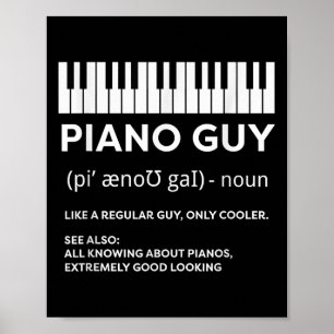 Poster Jogador de Teclado Pianista Pianista de Camisa de 