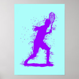 Poster Jogador de Ténis - Arte em Aquarela Abstrata