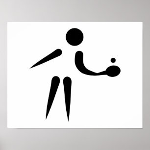 Póster Jogador de ténis de mesa de Pong do sibilo