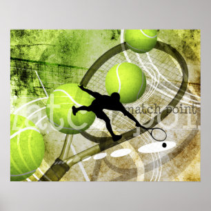 Póster jogador de tênis masculino "Ponto de Correspondênc
