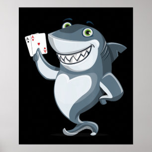 Poster Jogador de Tubarões - Presentes Engraçados