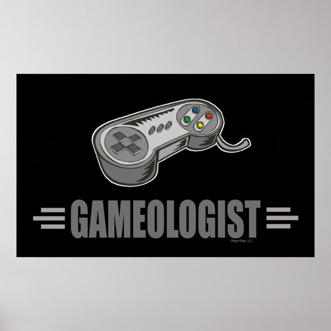 Póster Jogador de vídeo engraçado (Frente)