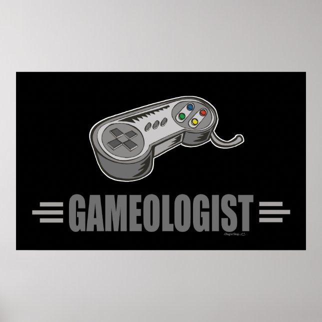 Póster Jogador de vídeo engraçado (Frente)