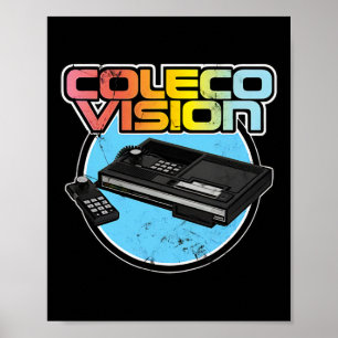 Poster Jogador de Vídeo Retro Vintage Colecovision