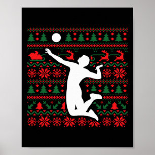 Poster Jogador de vôlei de Natal feliz X