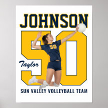 Jogador de Volei Número Foto Personalizada Esporte