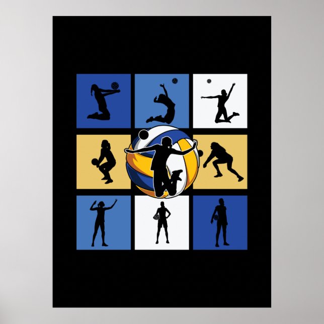 Poster Jogador de Voleibol | Círculo de Voleibol (Frente)