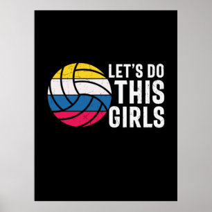 Poster Jogador de Voleibol Deixem-nas fazer isso, menin