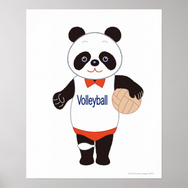 Poster Jogador de Voleibol do Panda (Frente)