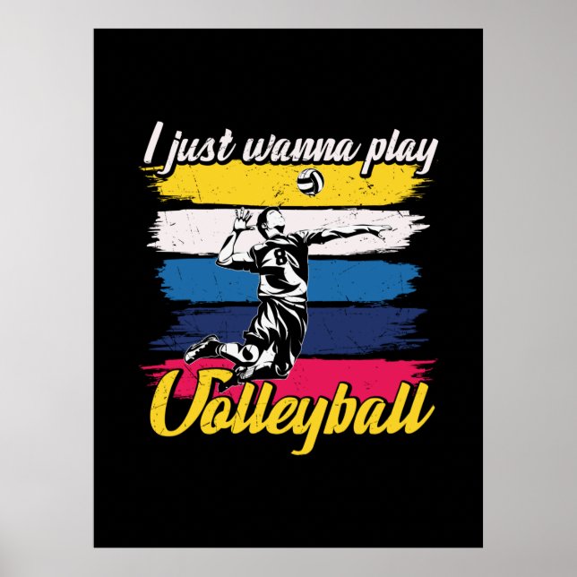 Poster Jogador de Voleibol | Eu Só Quero Jogar Voleibol (Frente)