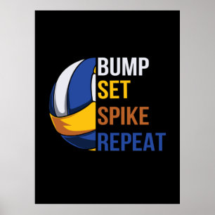 Poster Jogador de Voleibol   Set Spike Repetir