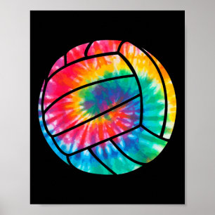 Poster Jogador de Voleibol Tie Dye Hippie Beach