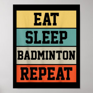 Poster Jogador desportivo Badminton - Presente Retro Funn