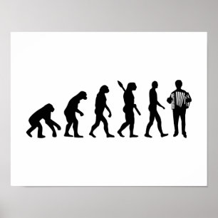 Póster Jogador do acordeão da evolução