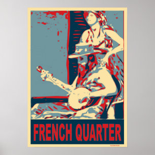 Póster Jogador do Banjo do Trimestre Francês