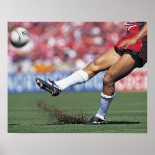 Póster Jogador do rugby que retrocede a bola