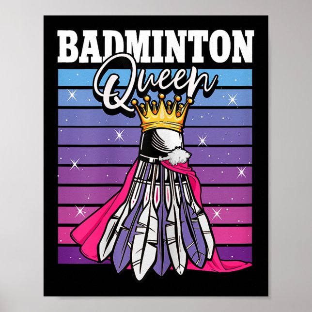 Poster Jogador do Shuttle da Rainha Badminton (Frente)