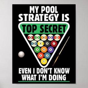 Poster Jogador do Snooker de Estratégia de Piscina Billia