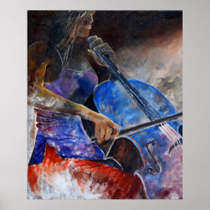 Poster jogador do violoncelo