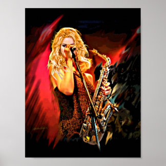Póster Jogador Fiery Saxofone