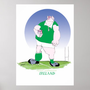 Poster jogador irlandês do rugby, fernandes tony