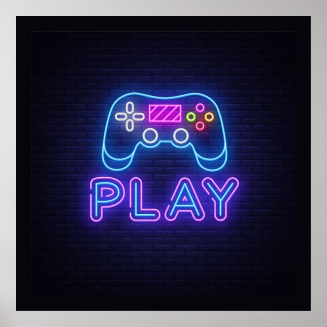 Poster Jogador Neon Play (Frente)