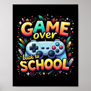 Poster Jogador Pixel Jogo Terminado Estudante Volta às Au
