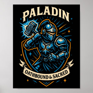 Poster Jogador Rpg Paladino D20 Dados Nerdy Geek Homens M