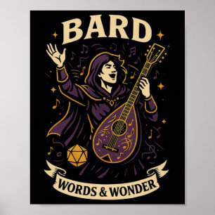 Poster Jogador Rpg Rd D20 Dice Nerdy Geek Homens Mulheres