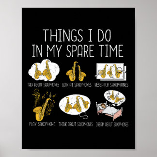 Poster Jogador saxofone engraçado presente para homens Ja