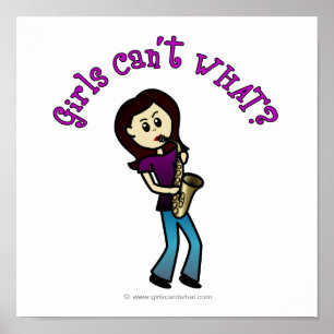 Póster Jogador Saxofônico feminino leve