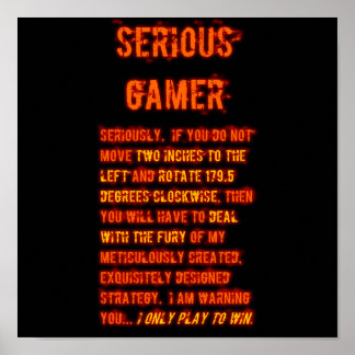 Póster Jogador Sério - Laranja