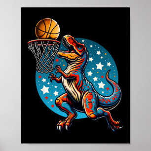 Poster Jogador Sketll T-rex Dinossauro 