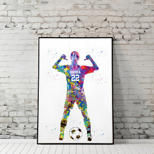 Poster Jogadora de Futebol Feminino