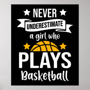 Poster Jogadora de Hoops Hoops Garotas de Basquete Presen