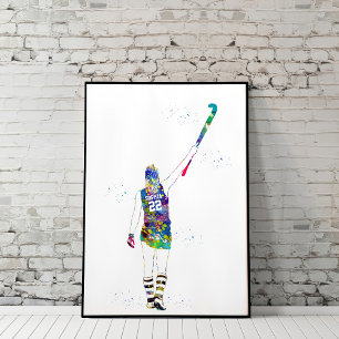 Poster Jogadora de Hóquei em Campo Feminina