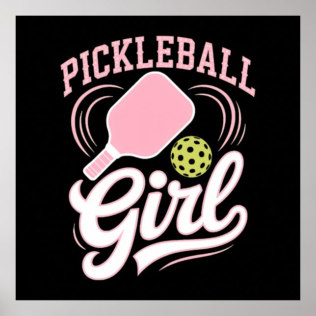 Poster Jogadora de Pickleball Menina (Frente)